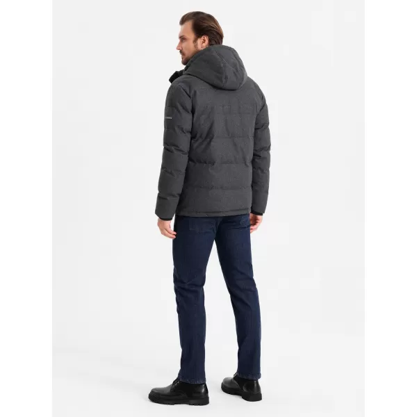  Pánská bunda OMBRE OM-JAHP-0203 BLACK MELANGE 