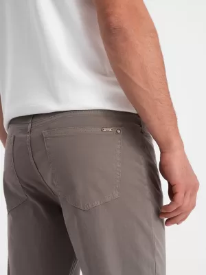 Pánské kalhoty OMBRE OM-PACP-0151 DARK BEIGE