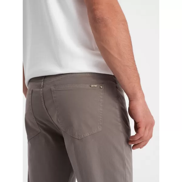  Pánské kalhoty OMBRE OM-PACP-0151 DARK BEIGE 