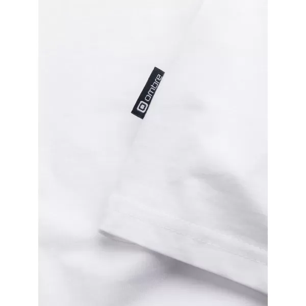 Pánské triko s dlouhým rukávem OMBRE OM-LSBL-0108 WHITE 