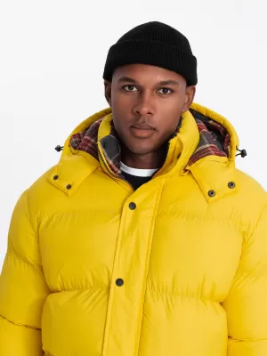 Pánská zimní bunda OMBRE OM-JAHP-0205 YELLOW