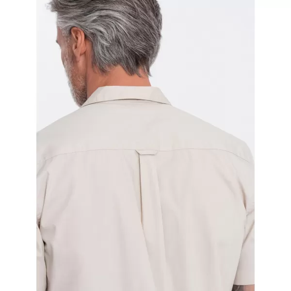  Pánská košile OMBRE OM-SHSS-0168 CREAM 
