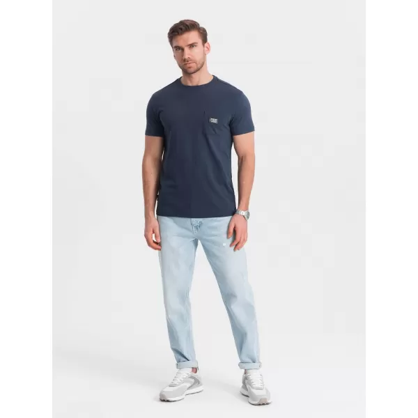  Pánské triko OMBRE OM-TSCT-0109 NAVY BLUE 