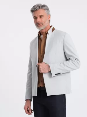 Pánské sako OMBRE OM-BLZB-0131 GREY MELANGE