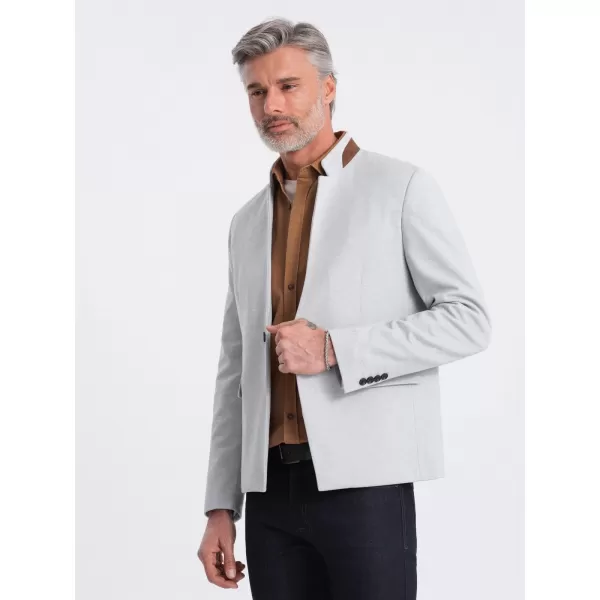  Pánské sako OMBRE OM-BLZB-0131 GREY MELANGE 