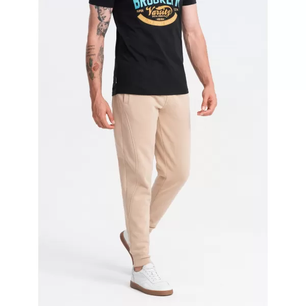  Pánské tepláky OMBRE OM-PABS-0174 BEIGE 