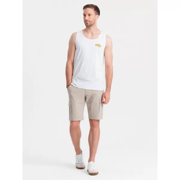  Pánské tílko OMBRE OM-TSTT-0191 WHITE 