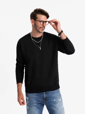 Pánská mikina OMBRE OM-SSNZ-0164 BLACK