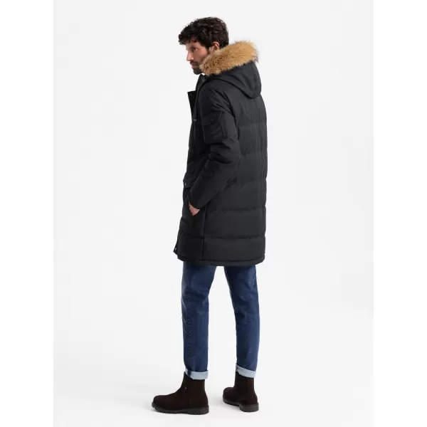  Pánská zimní bunda OMBRE OM-JALJ-0182 BLACK 
