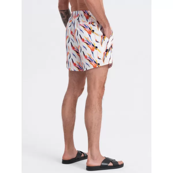  Pánské koupací kraťasy OMBRE OM-SRBS-0140 WHITE 