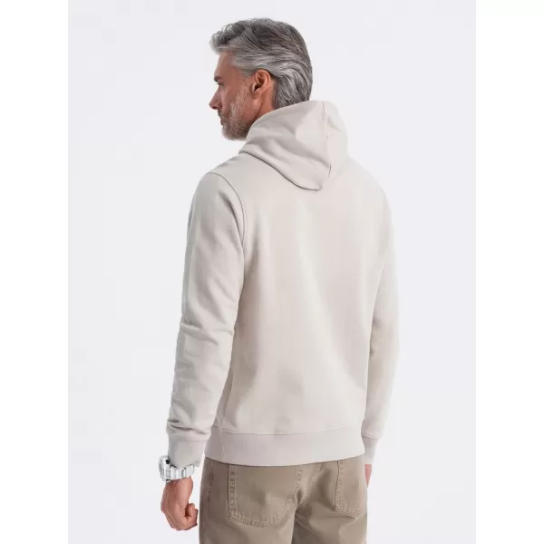  Pánská mikina OMBRE OM-SSBN-0177 LIGHT BEIGE 