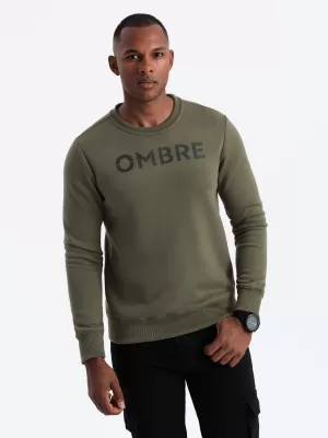 Pánská mikina OMBRE OM-SSPS-0181 DARK OLIVE
