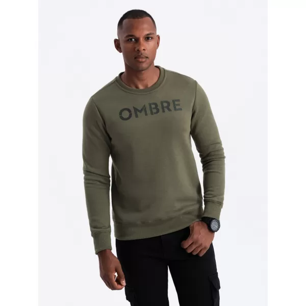  Pánská mikina OMBRE OM-SSPS-0181 DARK OLIVE 