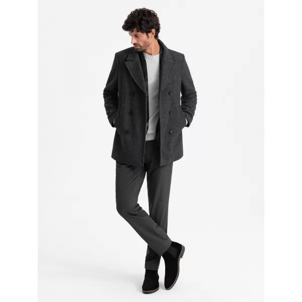  Pánský kabát OMBRE OM-COWC-0115 GRAPHITE 