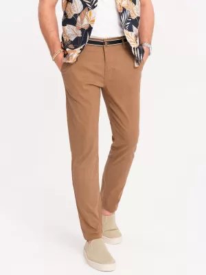 Pánské kalhoty OMBRE OM-PACP-0118 BROWN