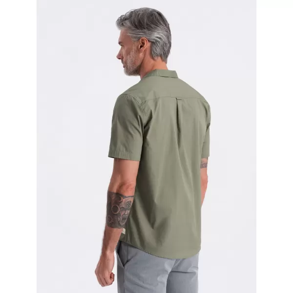  Pánská košile OMBRE OM-SHSS-0168 KHAKI 