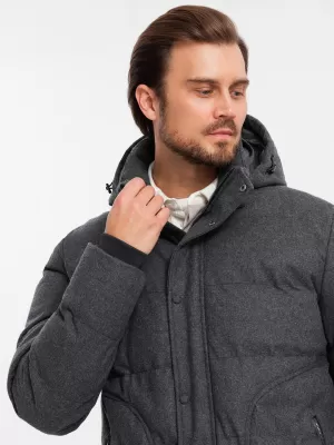Pánská bunda OMBRE OM-JAHP-0203 BLACK MELANGE