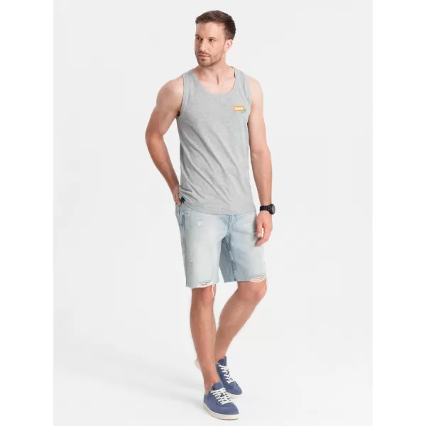  Pánské tílko OMBRE OM-TSTT-0191 GREY MELANGE 