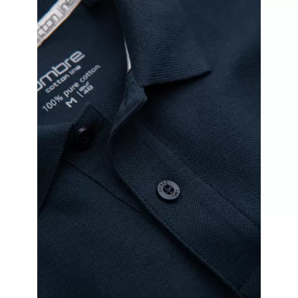  Pánské triko s límečkem OMBRE OM-POBS-0100 NAVY BLUE 