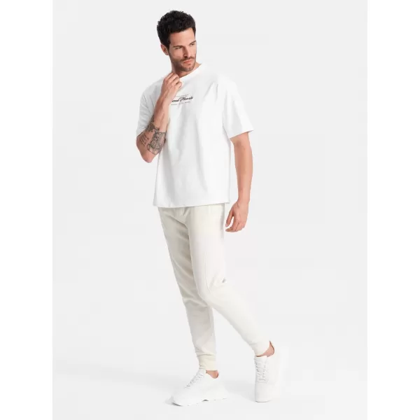  Pánské tepláky OMBRE OM-PABS-0174 CREAM 