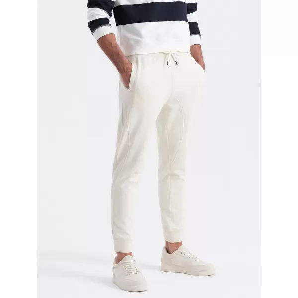  Pánské tepláky OMBRE OM-PABS-0173 CREAM 