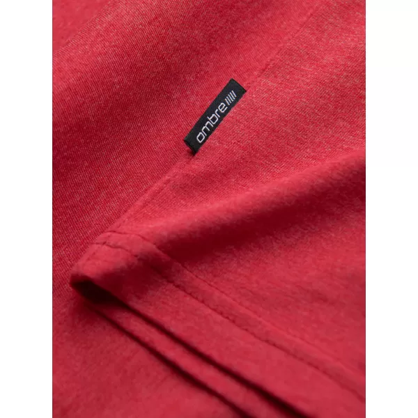  Pánské triko OMBRE OM-TSBS-0145 RED MELANGE 