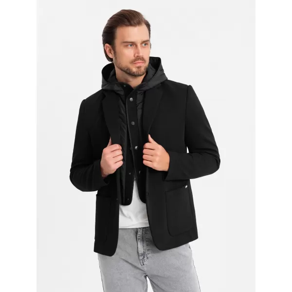  Pánské sako OMBRE OM-BLZB-0133 BLACK 