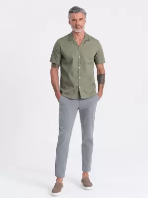 Pánská košile OMBRE OM-SHSS-0168 KHAKI