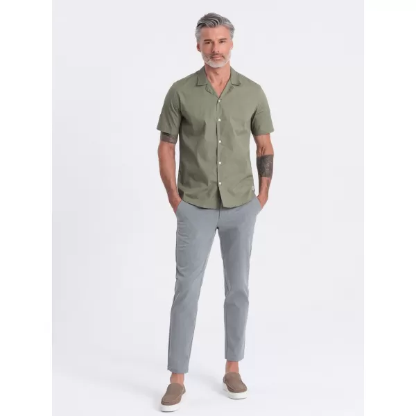  Pánská košile OMBRE OM-SHSS-0168 KHAKI 
