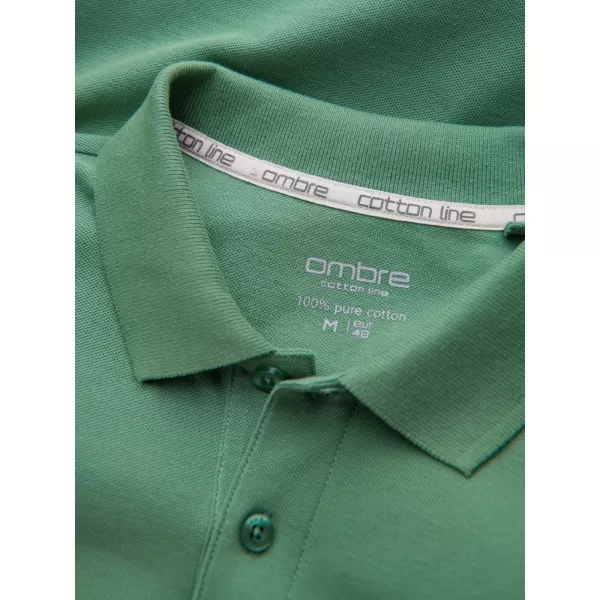  Pánské triko s límečkem OMBRE OM-POBS-0100 GREEN 