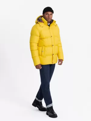 Pánská zimní bunda OMBRE OM-JAHP-0205 YELLOW