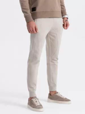 Pánské tepláky OMBRE OM-PABS-0173 LIGHT BEIGE