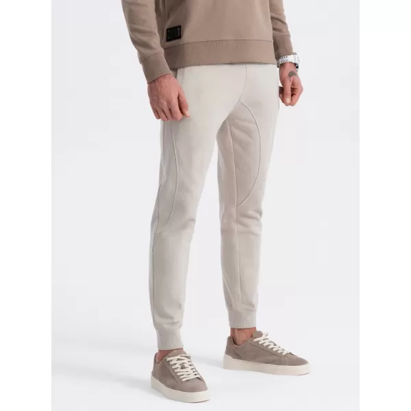  Pánské tepláky OMBRE OM-PABS-0173 LIGHT BEIGE 