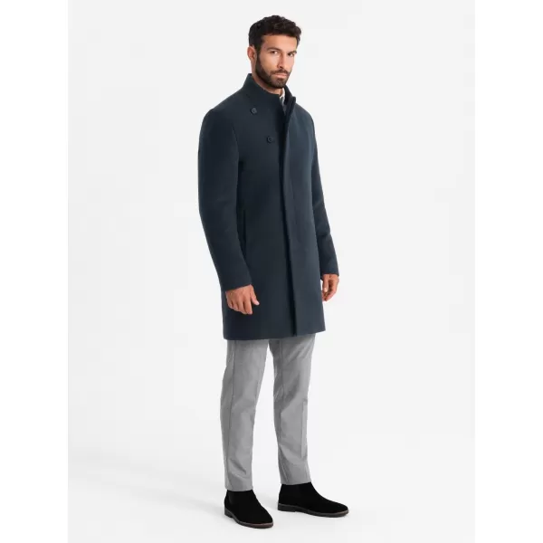 Pánský kabát OMBRE OM-COWC-0120 NAVY BLUE 