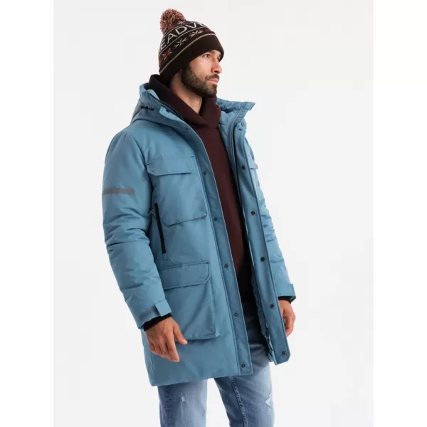  Pánská bunda OMBRE OM-JALJ-0169 BLUE 