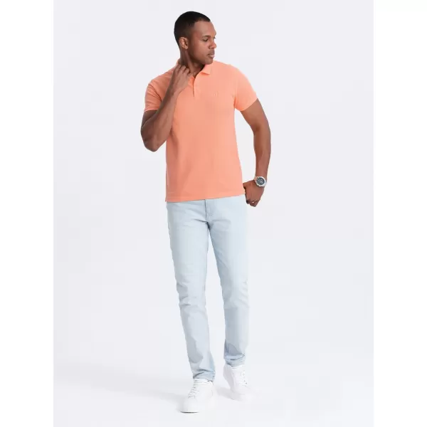  Pánské triko s límečkem OMBRE OM-POBS-0100 PEACH 