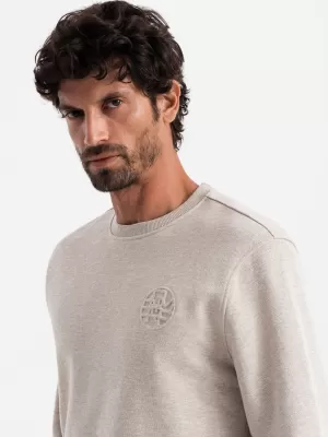 Pánská mikina OMBRE OM-SSNZ-0163 BEIGE