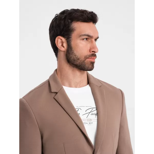  Pánské sako OMBRE OM-BLZB-0127 DARK BEIGE 