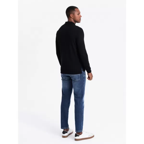  Pánské triko OMBRE OM-POLS-0131 BLACK 
