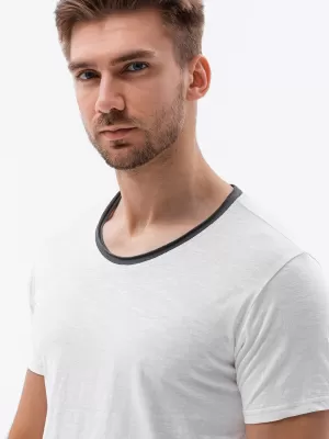 Pánské triko OMBRE OM-TSCT-22SS-004 ECRU