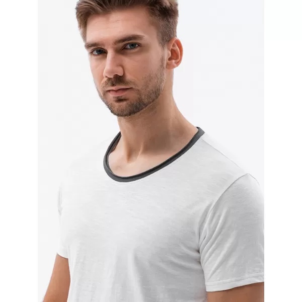  Pánské triko OMBRE OM-TSCT-22SS-004 ECRU 