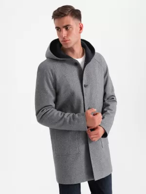 Pánský kabát OMBRE OM-COWC-0122 NAVY BLUE