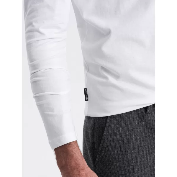 Pánské triko s dlouhým rukávem OMBRE OM-LSBL-0108 WHITE 