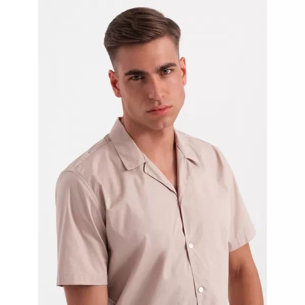  Pánská košile OMBRE OM-SHSS-0168 LIGHT BROWN 