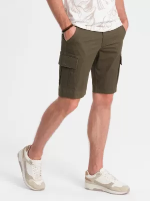 Pánské kraťasy OMBRE OM-SRCG-0133 DARK OLIVE