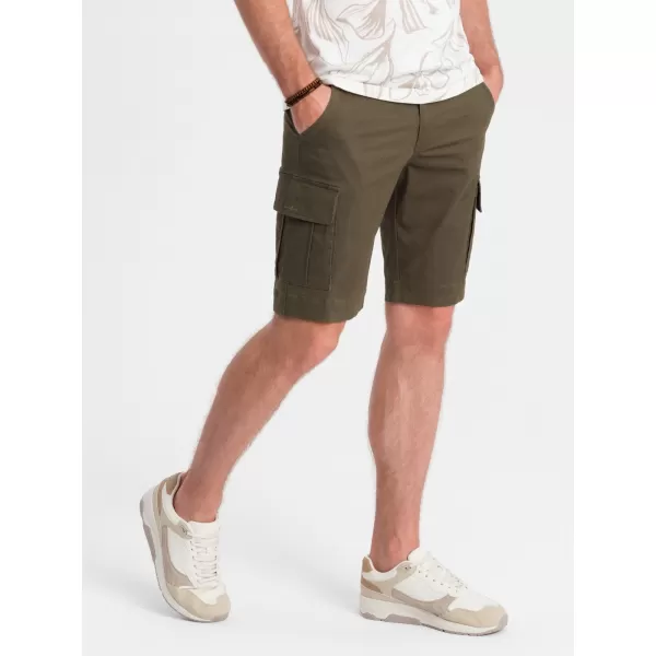  Pánské kraťasy OMBRE OM-SRCG-0133 DARK OLIVE 