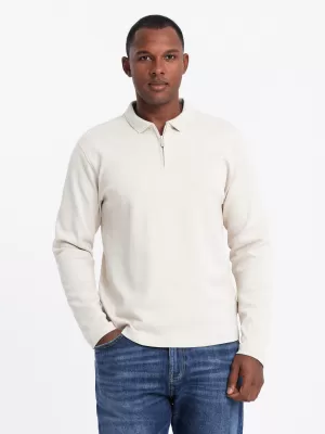 Pánské triko OMBRE OM-POLS-0130 CREAM