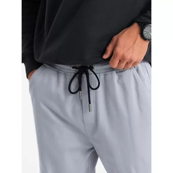  Pánské kalhoty OMBRE OM-PAJO-0199 LIGHT GREY 