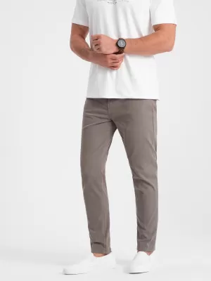 Pánské kalhoty OMBRE OM-PACP-0151 DARK BEIGE