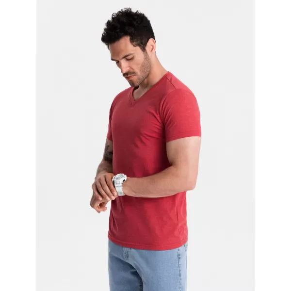  Pánské triko OMBRE OM-TSBS-0145 RED MELANGE 